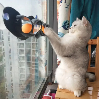 Jouet pour chat MagicVentouse Cat - Piste à balles avec ventouse pour fixation sur fenêtre