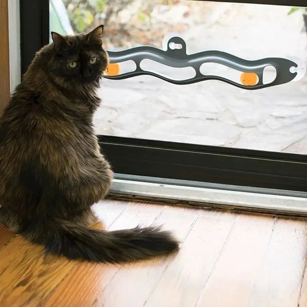 Jouet pour chat MagicVentouse Cat - Piste à balles avec ventouse pour fixation sur fenêtre